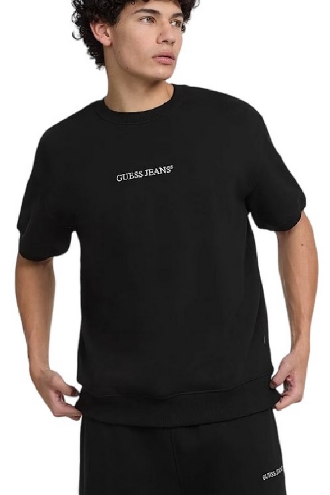 GUESS JEANS CN OS SS LOGO EMB ΦΟΥΤΕΡ ΜΠΛΟΥΖΑ ΑΝΔΡΙΚΗ BLACK