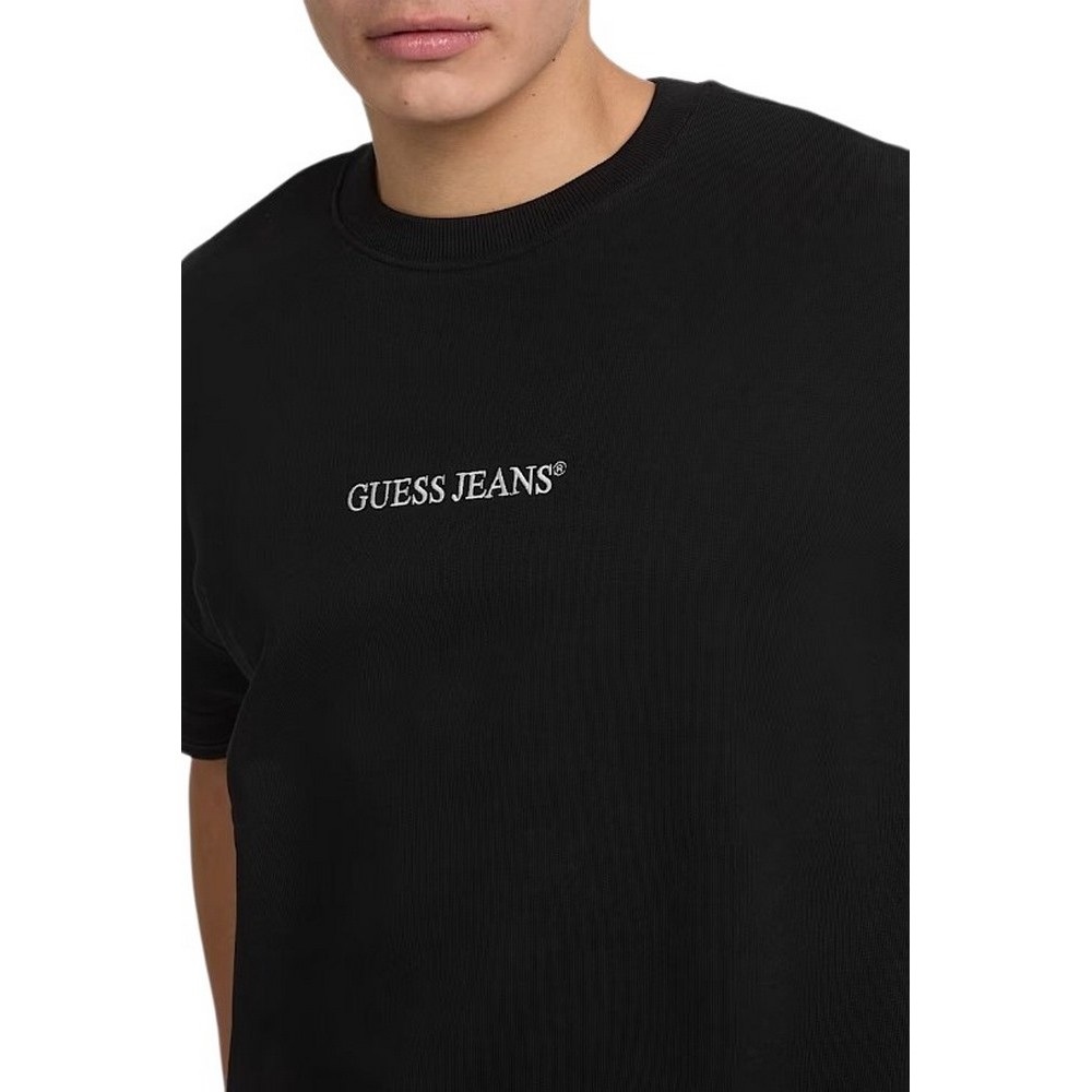 GUESS JEANS CN OS SS LOGO EMB ΦΟΥΤΕΡ ΜΠΛΟΥΖΑ ΑΝΔΡΙΚΗ BLACK