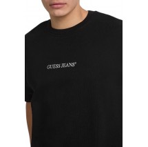 GUESS JEANS CN OS SS LOGO EMB ΦΟΥΤΕΡ ΜΠΛΟΥΖΑ ΑΝΔΡΙΚΗ BLACK