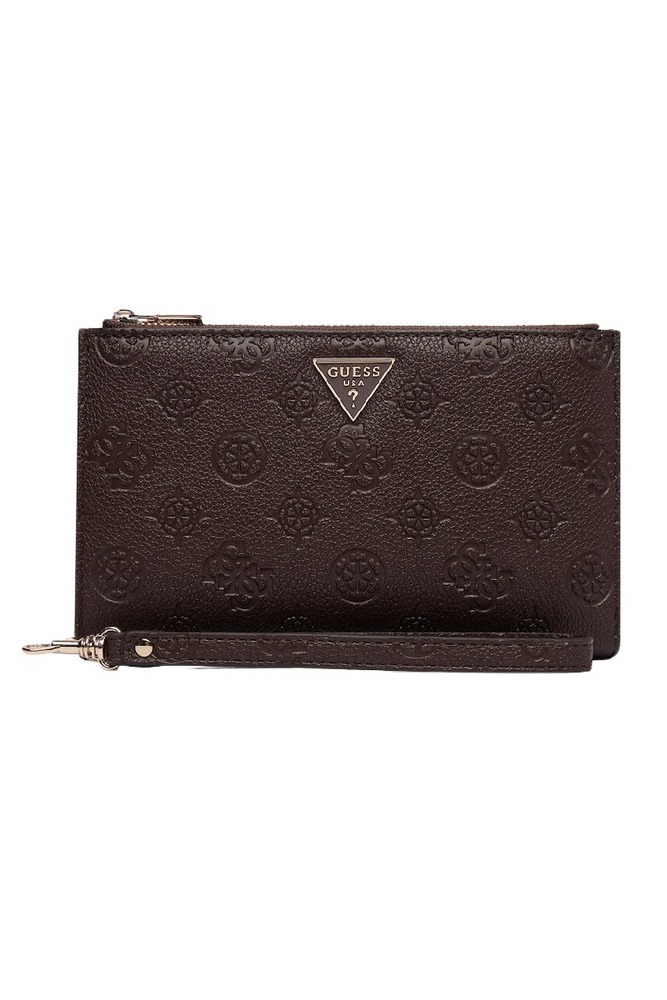 GUESS BLAKE SLG DOUBLE ZIP ORGANIZER ΠΟΡΤΟΦΟΛΙ ΓΥΝΑΙΚΕΙΟ BROWN