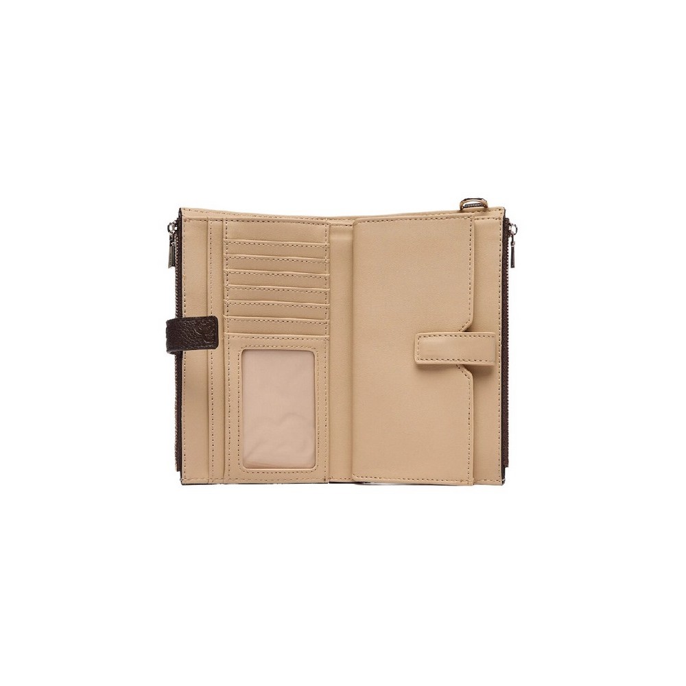 GUESS BLAKE SLG DOUBLE ZIP ORGANIZER ΠΟΡΤΟΦΟΛΙ ΓΥΝΑΙΚΕΙΟ BROWN