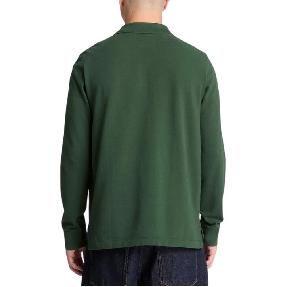 TIMBERLAND PIQUE POLO ΜΠΛΟΥΖΑ ΜΑΚΡΥΜΑΝΙΚΗ ΑΝΔΡΙΚΗ DARK GREEN