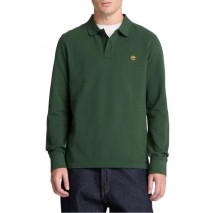 TIMBERLAND PIQUE POLO ΜΠΛΟΥΖΑ ΜΑΚΡΥΜΑΝΙΚΗ ΑΝΔΡΙΚΗ DARK GREEN