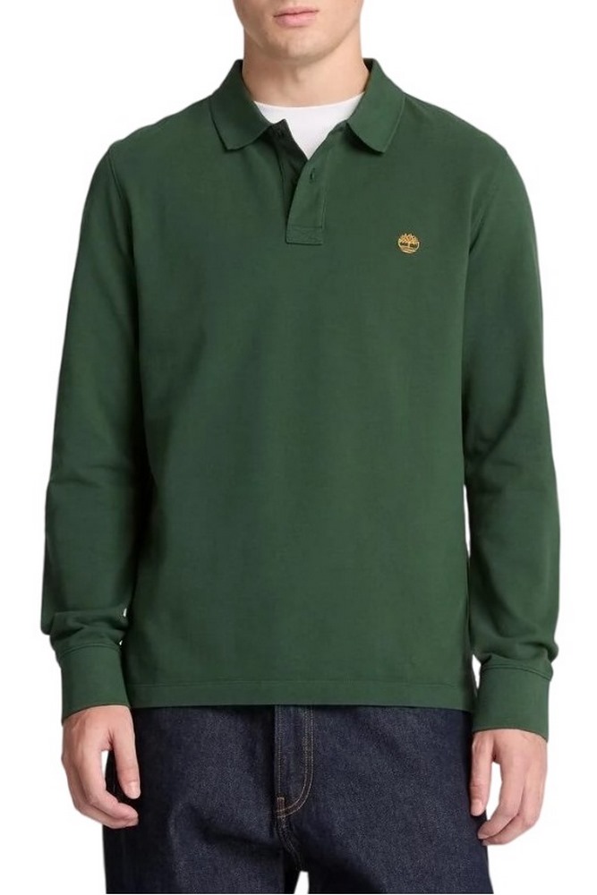 TIMBERLAND PIQUE POLO ΜΠΛΟΥΖΑ ΜΑΚΡΥΜΑΝΙΚΗ ΑΝΔΡΙΚΗ DARK GREEN