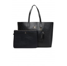 TOMMY HILFIGER ICON TOTE MONO ΤΣΑΝΤΑ ΓΥΝΑΙΚΕΙΑ BLACK