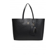 TOMMY HILFIGER ICON TOTE MONO ΤΣΑΝΤΑ ΓΥΝΑΙΚΕΙΑ BLACK