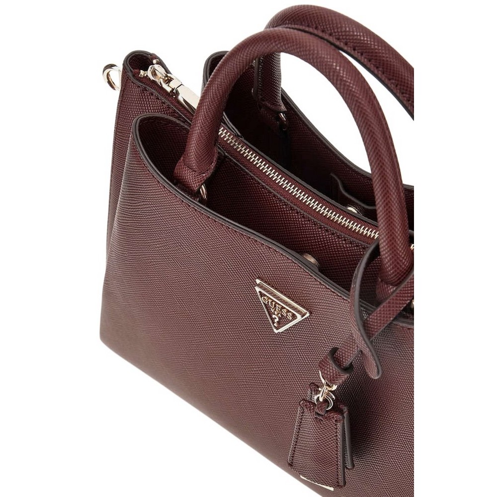 GUESS ECO GLORIANA GFRIEND SATCHEL ΤΣΑΝΤΑ ΓΥΝΑΙΚΕΙΑ BURGUNDY