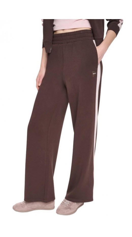 DKNY HIGH RISE SIDE STRIPE WIDE LEG PANT ΦΟΡΜΑ ΠΑΝΤΕΛΟΝΙΓΥΝΑΙΚΕΙΟ COFFEE