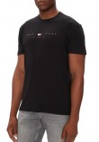 TOMMY JEANS REG FLAG LINEAR TEE T-SHIRT ΜΠΛΟΥΖΑ ΑΝΔΡΙΚΗ BLACK