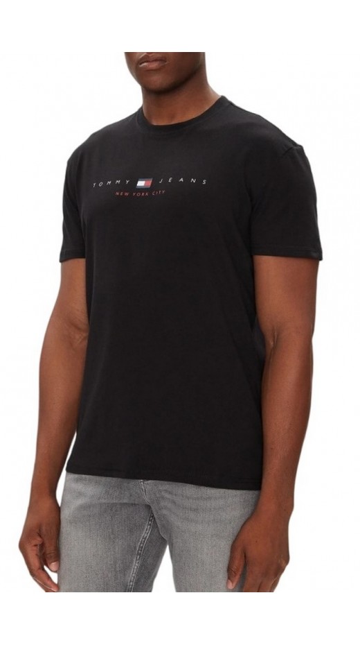TOMMY JEANS REG FLAG LINEAR TEE T-SHIRT ΜΠΛΟΥΖΑ ΑΝΔΡΙΚΗ BLACK