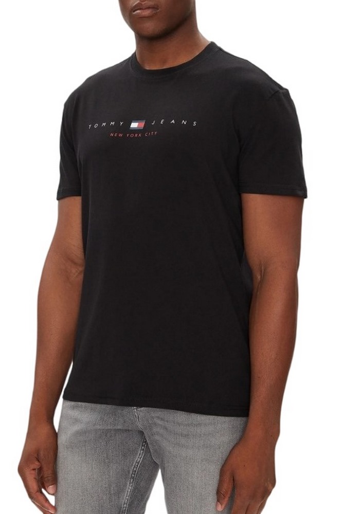 TOMMY JEANS REG FLAG LINEAR TEE T-SHIRT ΜΠΛΟΥΖΑ ΑΝΔΡΙΚΗ BLACK