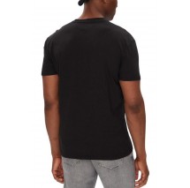 TOMMY JEANS REG FLAG LINEAR TEE T-SHIRT ΜΠΛΟΥΖΑ ΑΝΔΡΙΚΗ BLACK