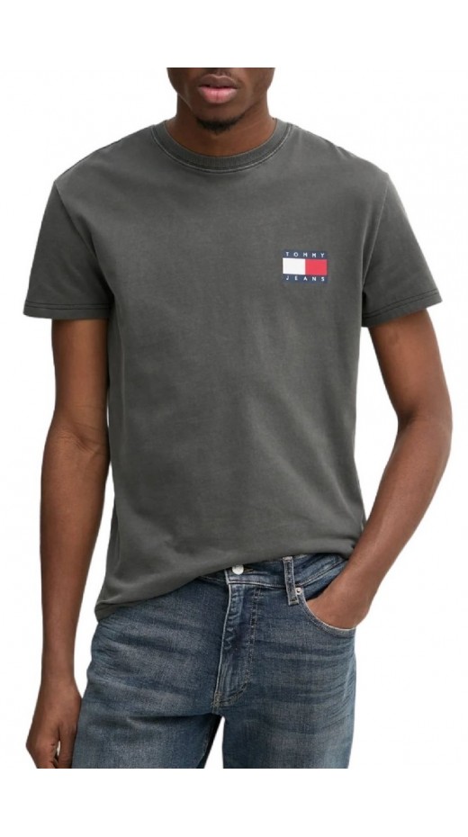 TOMMY JEANS REG HERITAGE FLAG TEE EXT T-SHIRT ΜΠΛΟΥΖΑ ΑΝΔΡΙΚΗ BLACK
