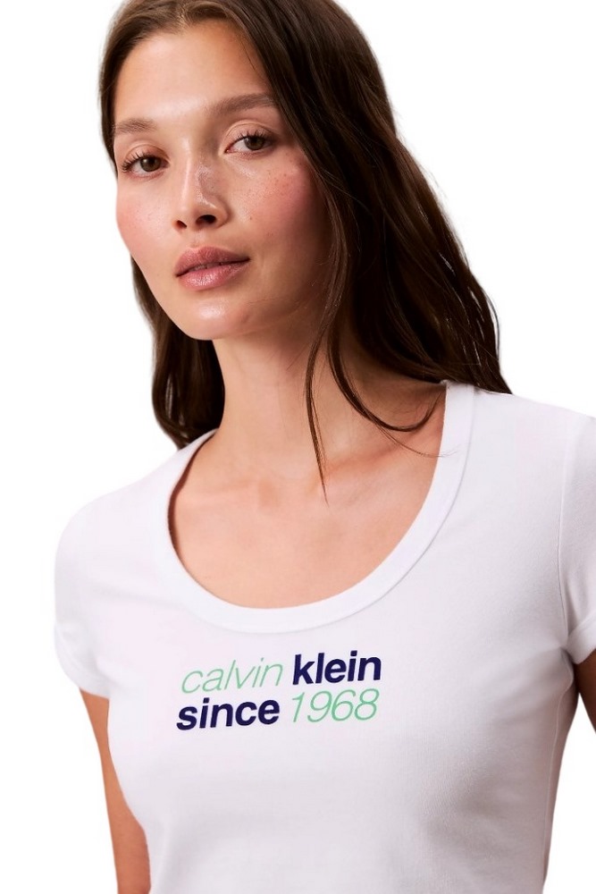 CALVIN KLEIN JEANS BABY TEE T-SHIRT ΜΠΛΟΥΖΑ ΓΥΝΑΙΚΕΙΑ WHITE