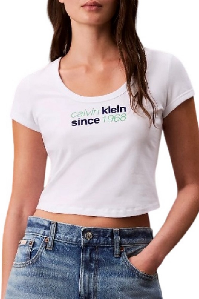 CALVIN KLEIN JEANS BABY TEE T-SHIRT ΜΠΛΟΥΖΑ ΓΥΝΑΙΚΕΙΑ WHITE