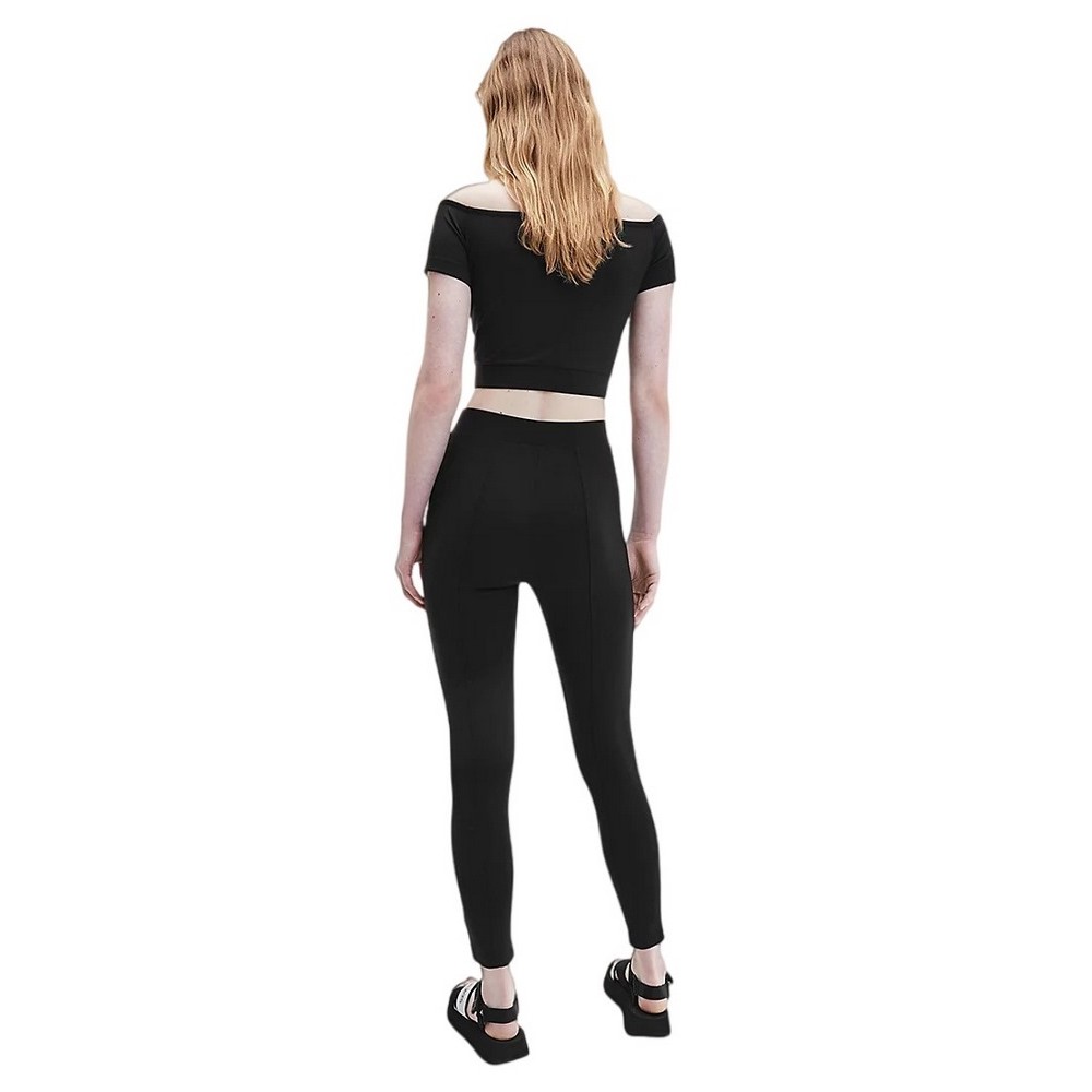 CALVIN KLEIN JEANS SHRUNKEN LOGO MILANO BARDOT TOP ΓΥΝΑΙΚΕΙΟ BLACK