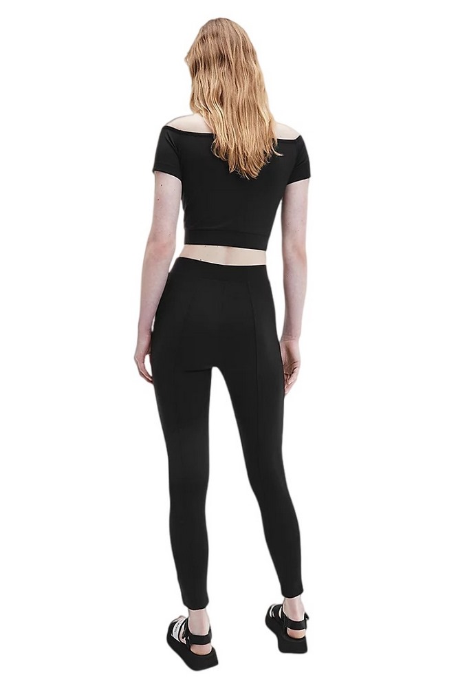 CALVIN KLEIN JEANS SHRUNKEN LOGO MILANO BARDOT TOP ΓΥΝΑΙΚΕΙΟ BLACK