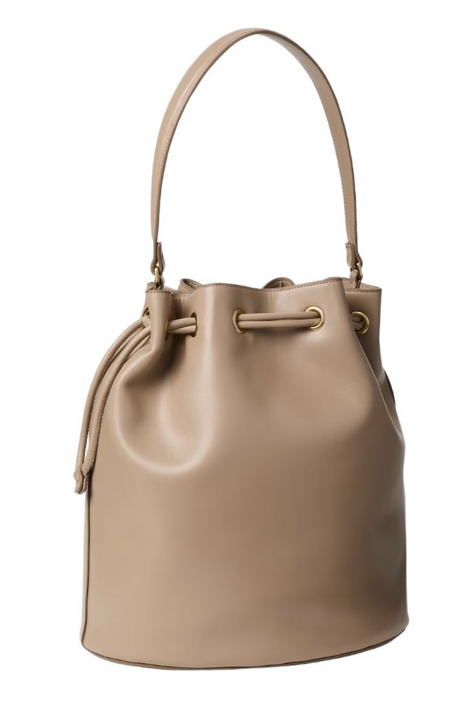 CALVIN KLEIN RAISED CK LARGE BUCKET BAG ΤΣΑΝΤΑ ΓΥΝΑΙΚΕΙΑ TAUPE