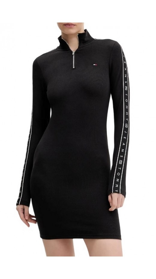 TOMMY JEANS 1/4ZIP TAPE DRESS ΦΟΡΕΜΑ ΓΥΝΑΙΚΕΙΟ BLACK