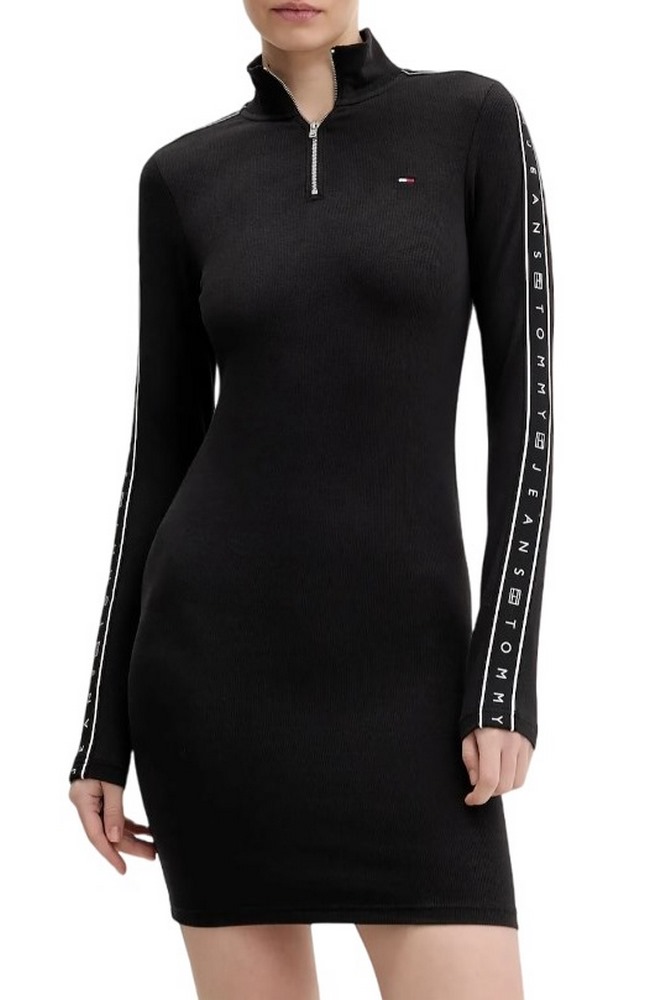 TOMMY JEANS 1/4ZIP TAPE DRESS ΦΟΡΕΜΑ ΓΥΝΑΙΚΕΙΟ BLACK