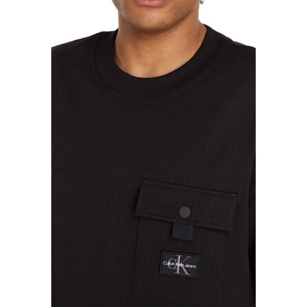 CALVIN KLEIN JEANS TEXTURE POCKET T-SHIRT ΜΠΛΟΥΖΑ ΑΝΔΡΙΚΗ BLACK