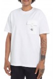 CALVIN KLEIN JEANS TEXTURE POCKET T-SHIRT ΜΠΛΟΥΖΑ ΑΝΔΡΙΚΗ BRIGHT WHITE