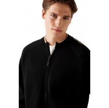 GUESS YAKI ZIPPED SWEATSHIRT ΖΑΚΕΤΑ ΦΟΥΤΕΡ ΑΝΔΡΙΚΗ BLACK