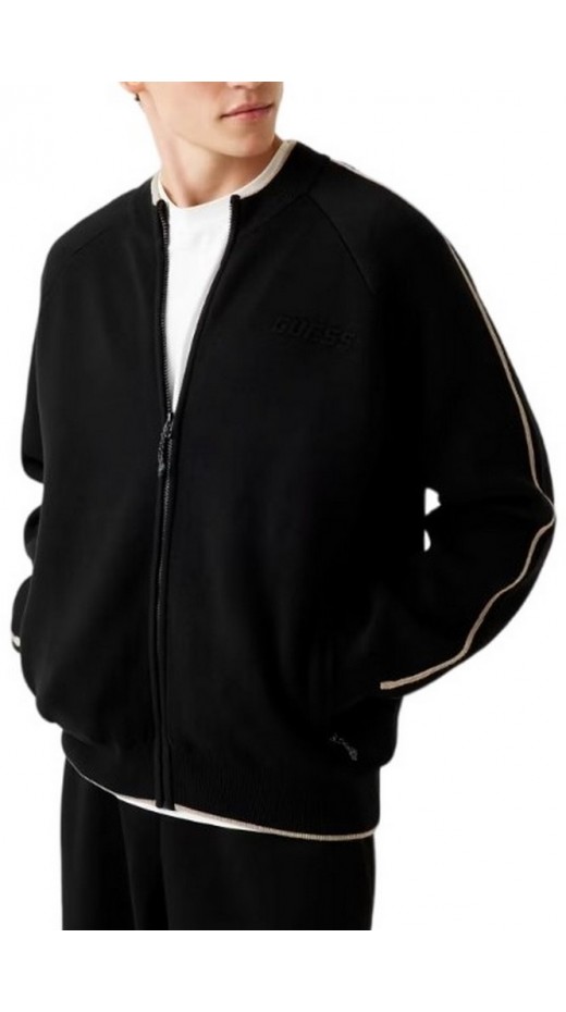 GUESS YAKI ZIPPED SWEATSHIRT ΖΑΚΕΤΑ ΦΟΥΤΕΡ ΑΝΔΡΙΚΗ BLACK