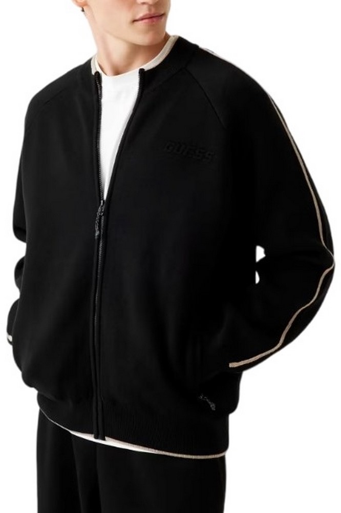 GUESS YAKI ZIPPED SWEATSHIRT ΖΑΚΕΤΑ ΦΟΥΤΕΡ ΑΝΔΡΙΚΗ BLACK