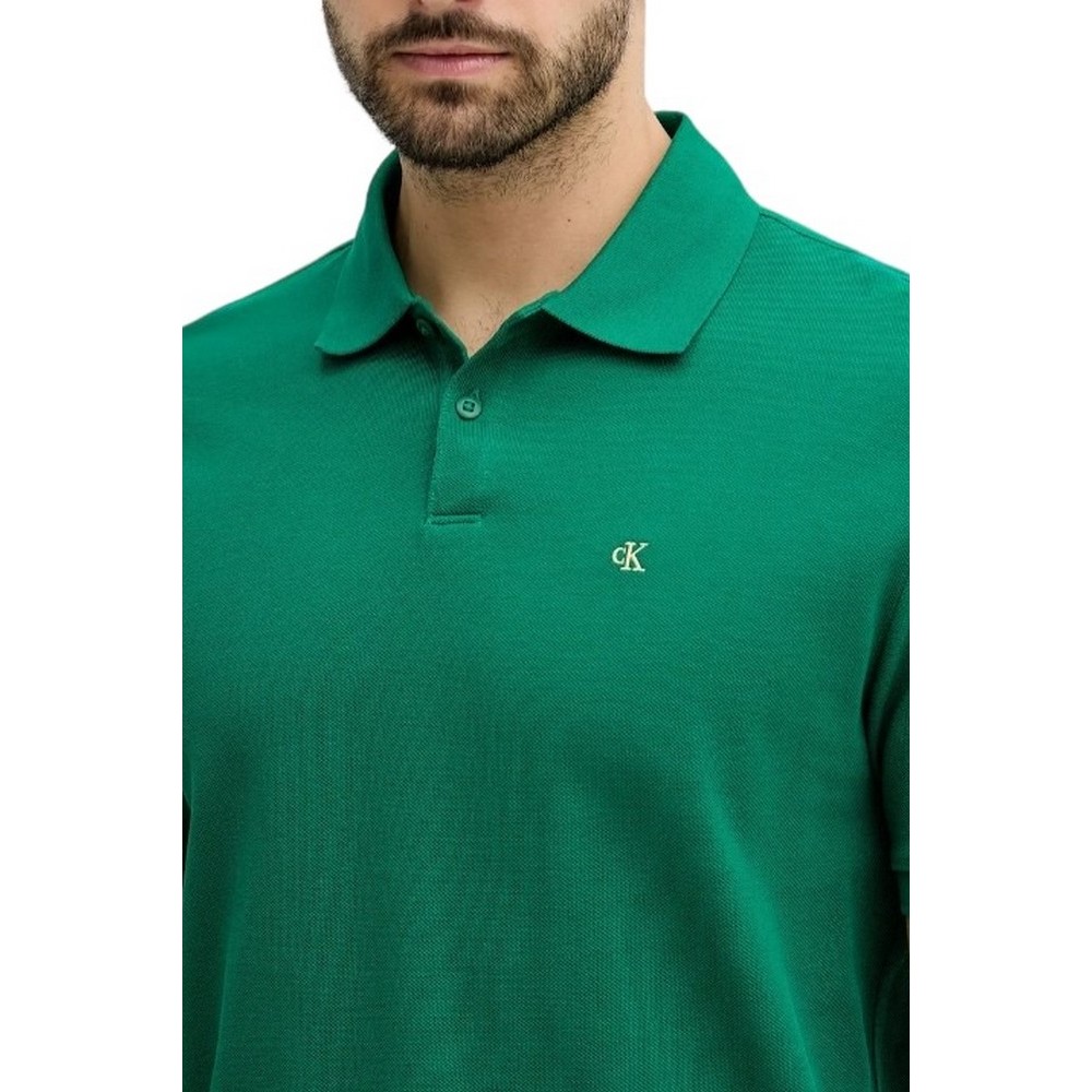 CALVIN KLEIN JEANS CASUAL PIQUE CLASSIC POLO T-SHIRT ΜΠΛΟΥΖΑ ΑΝΔΡΙΚΗ GREEN