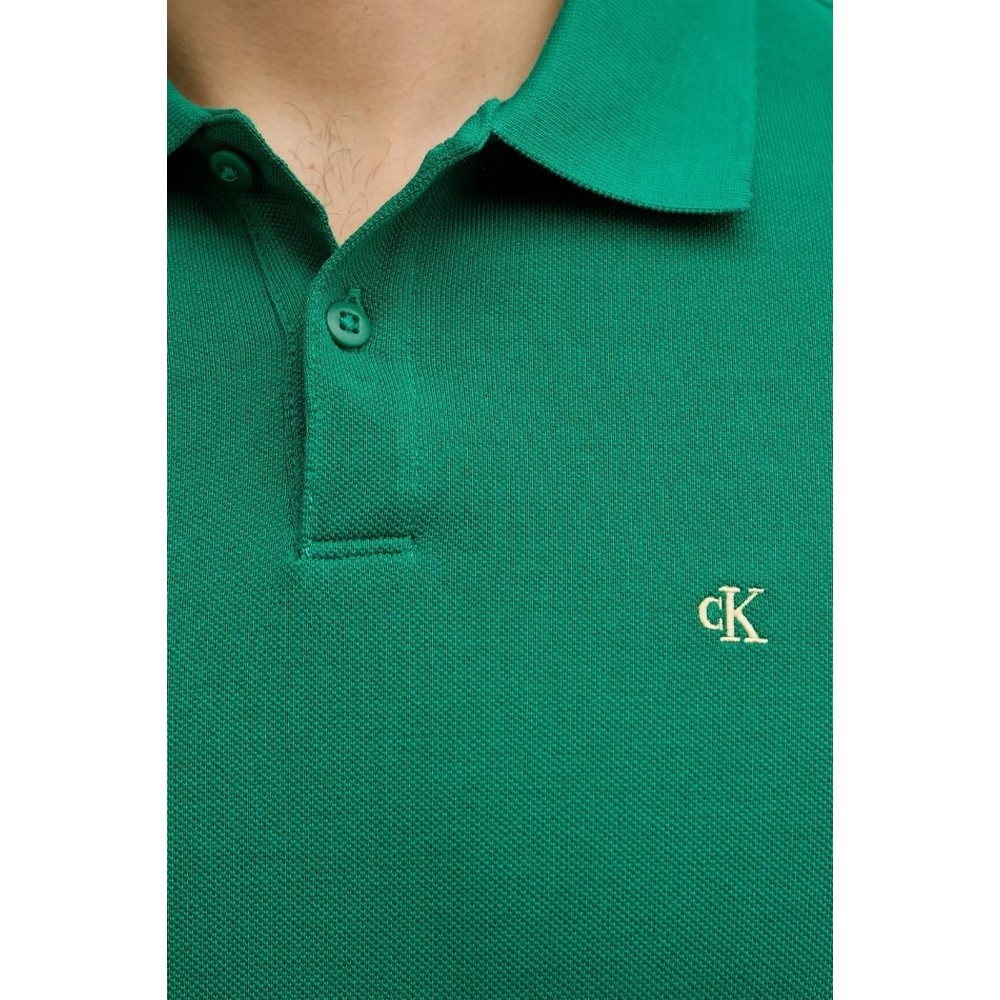 CALVIN KLEIN JEANS CASUAL PIQUE CLASSIC POLO T-SHIRT ΜΠΛΟΥΖΑ ΑΝΔΡΙΚΗ GREEN