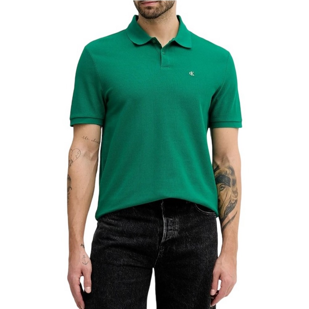 CALVIN KLEIN JEANS CASUAL PIQUE CLASSIC POLO T-SHIRT ΜΠΛΟΥΖΑ ΑΝΔΡΙΚΗ GREEN