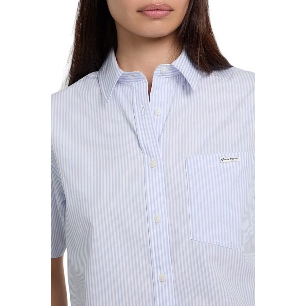 GUESS JEANS CAMP COLLAR BO  ΠΟΥΚΑΜΙΣΟ ΓΥΝΑΙΚΕΙΟ BLUE