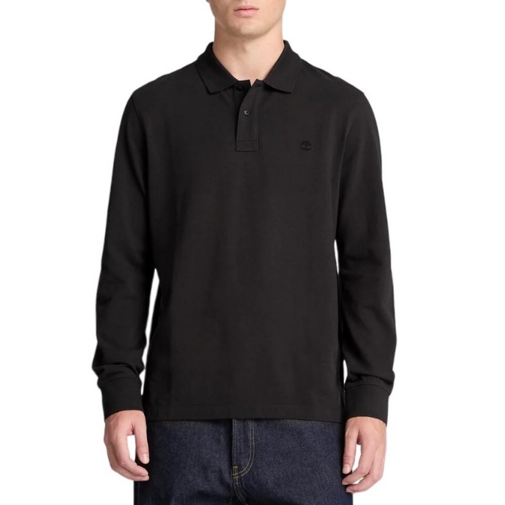 TIMBERLAND PIQUE POLO ΜΠΛΟΥΖΑ ΜΑΚΡΥΜΑΝΙΚ ΑΝΔΡΙΚΗ BLACK