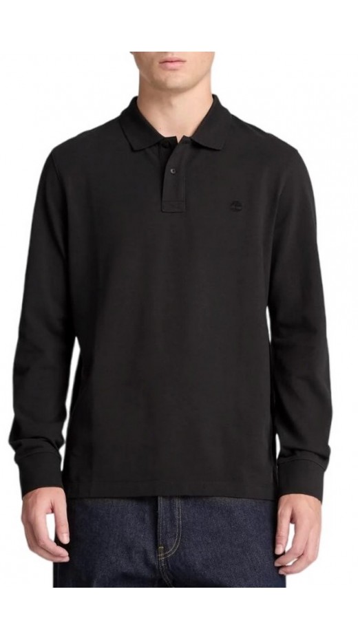 TIMBERLAND PIQUE POLO ΜΠΛΟΥΖΑ ΜΑΚΡΥΜΑΝΙΚ ΑΝΔΡΙΚΗ BLACK