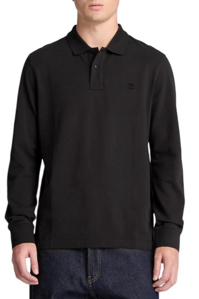 TIMBERLAND PIQUE POLO ΜΠΛΟΥΖΑ ΜΑΚΡΥΜΑΝΙΚ ΑΝΔΡΙΚΗ BLACK
