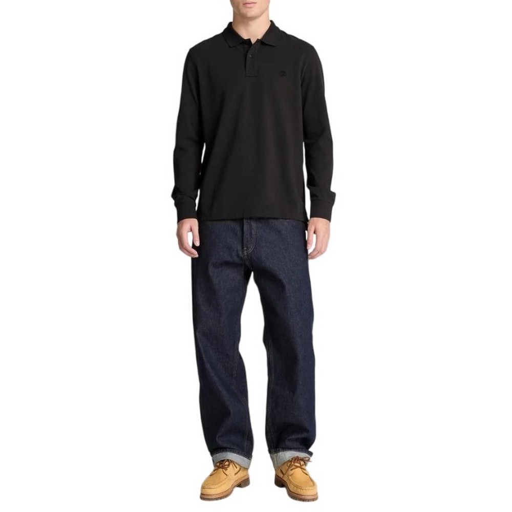 TIMBERLAND PIQUE POLO ΜΠΛΟΥΖΑ ΜΑΚΡΥΜΑΝΙΚ ΑΝΔΡΙΚΗ BLACK
