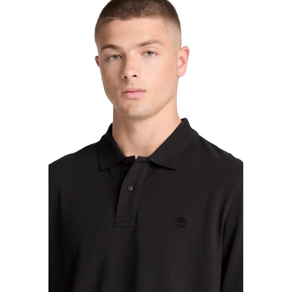 TIMBERLAND PIQUE POLO ΜΠΛΟΥΖΑ ΜΑΚΡΥΜΑΝΙΚ ΑΝΔΡΙΚΗ BLACK