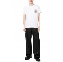 VERSACE JEANS COUTURE PIECE NR TEXT FOIL COTTON JERSEY T-SHIRT ΑΝΔΡΙΚΟ WHITE