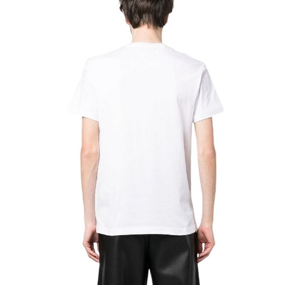 VERSACE JEANS COUTURE PIECE NR TEXT FOIL COTTON JERSEY T-SHIRT ΑΝΔΡΙΚΟ WHITE