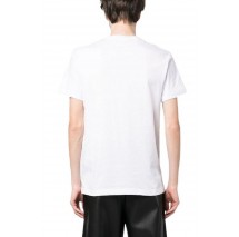 VERSACE JEANS COUTURE PIECE NR TEXT FOIL COTTON JERSEY T-SHIRT ΑΝΔΡΙΚΟ WHITE