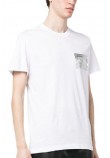 VERSACE JEANS COUTURE PIECE NR TEXT FOIL COTTON JERSEY T-SHIRT ΑΝΔΡΙΚΟ WHITE