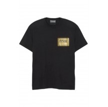 VERSACE JEANS COUTURE PIECE NR TEXT FOIL COTTON JERSEY T-SHIRT ΑΝΔΡΙΚΟ BLACK