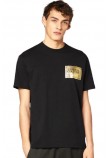 VERSACE JEANS COUTURE PIECE NR TEXT FOIL COTTON JERSEY T-SHIRT ΑΝΔΡΙΚΟ BLACK