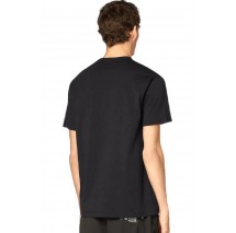 VERSACE JEANS COUTURE PIECE NR TEXT FOIL COTTON JERSEY T-SHIRT ΑΝΔΡΙΚΟ BLACK