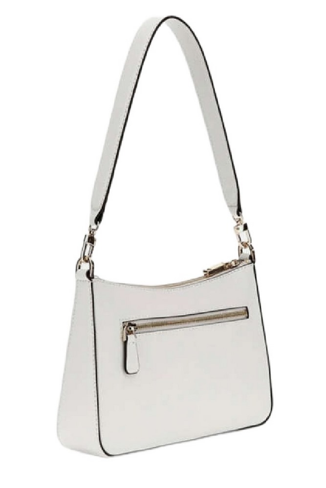 GUESS ECO JAZLYNN TOP ZIP SHLDR BAG ΤΣΑΝΤΑ ΓΥΝΑΙΚΕΙΑ WHITE