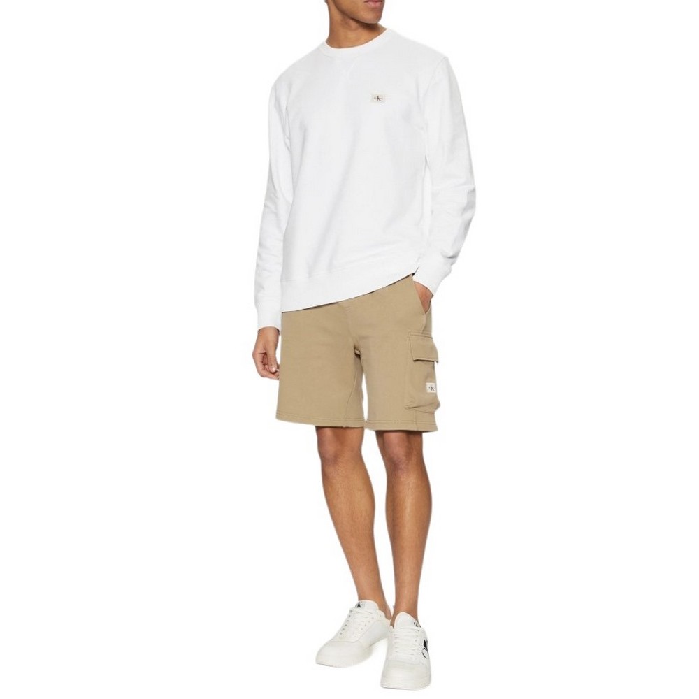 CALVIN KLEIN JEANS WOVEN LABEL SHORT ΒΕΡΜΟΥΔΑ ΑΝΔΡΙΚΗ BEIGE