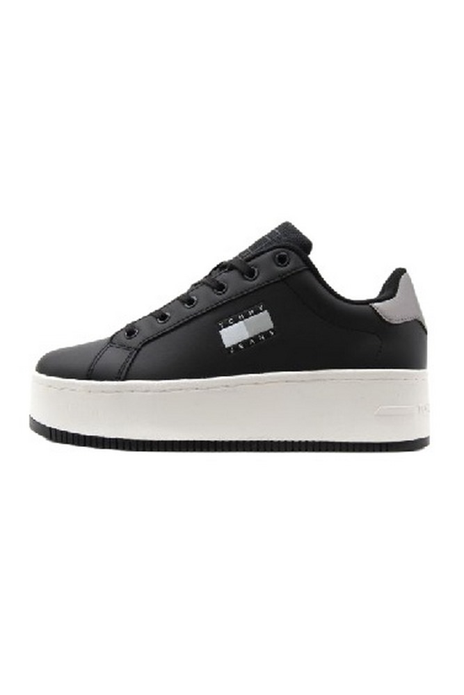 TOMMY JEANS FLATFORM SNEAKER METALLIC ΠΑΠΟΥΤΣΙ ΓΥΝΑΙΚΕΙΟ BLACK/WHITE