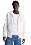 CALVIN KLEIN JEANS INSTITUTIONAL ZIP THROUGH HOODIE ΖΑΚΕΤΑ ΑΝΔΡΙΚΗ BRIGHT WHITE