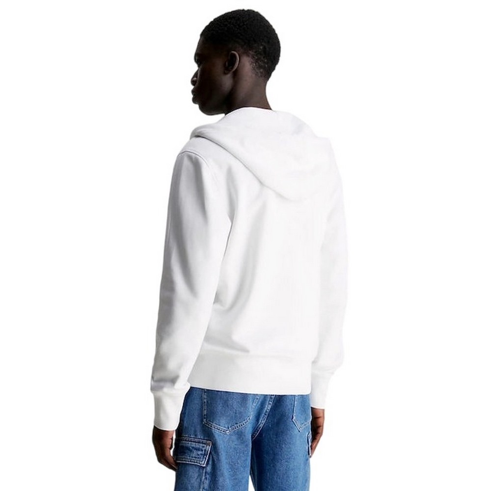 CALVIN KLEIN JEANS INSTITUTIONAL ZIP THROUGH HOODIE ΖΑΚΕΤΑ ΑΝΔΡΙΚΗ BRIGHT WHITE